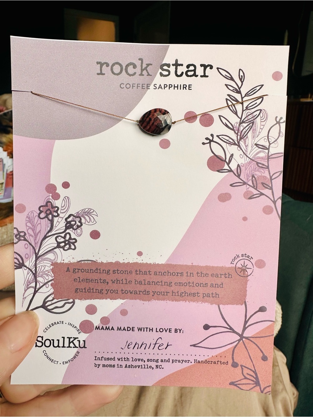 Soulku Coffee Sapphire Necklace